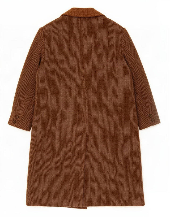 Pardesiu vintage pentru bărbați UK 40 Large Brown Herringbone