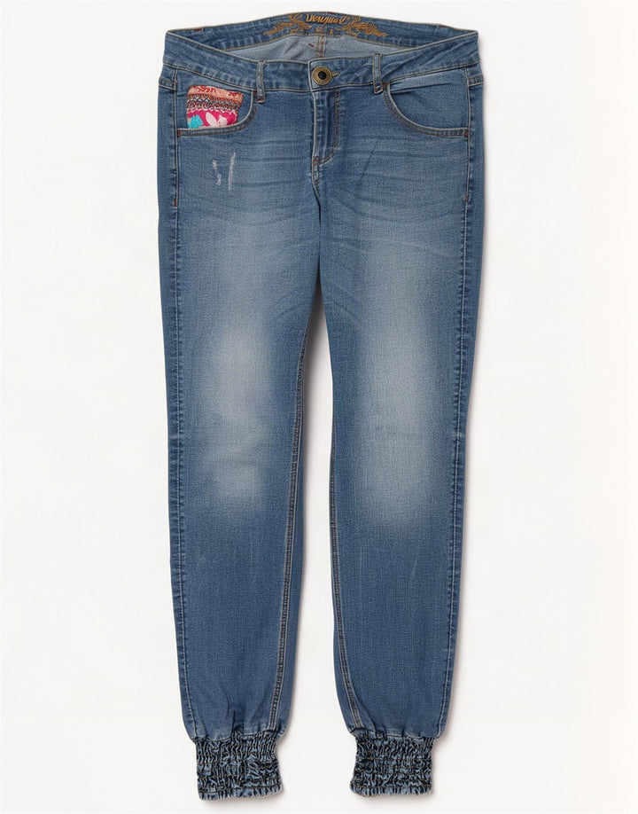Pantaloni de jogging desigual pentru femei, blugi slim W32 L31 albastru