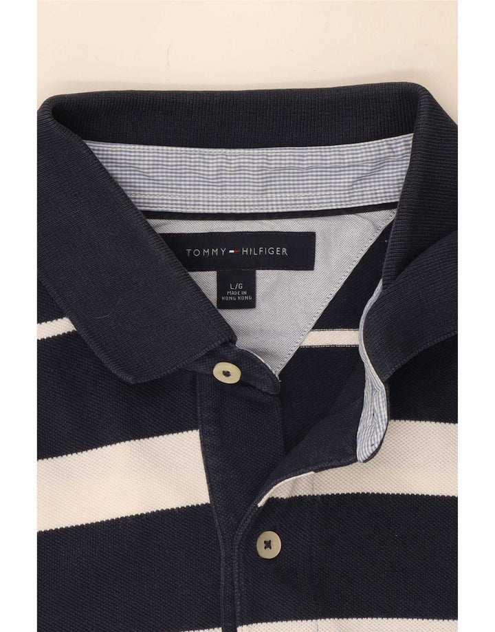 Tricou polo Tommy Hilfiger pentru bărbați, mare, bleumarin, cu dungi