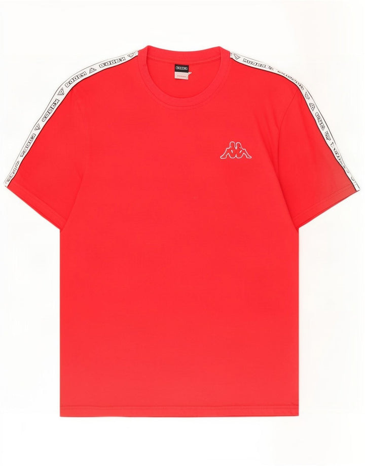 Tricou grafic pentru bărbați Kappa Top, roșu mediu, bumbac color bloc