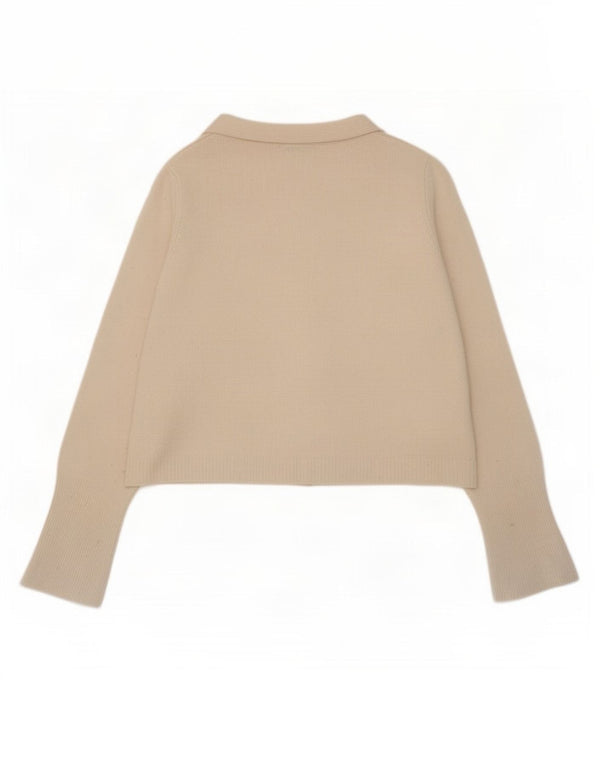 Pulover cardigan supradimensionat pentru femei Zara UK 10 Lână albă mică