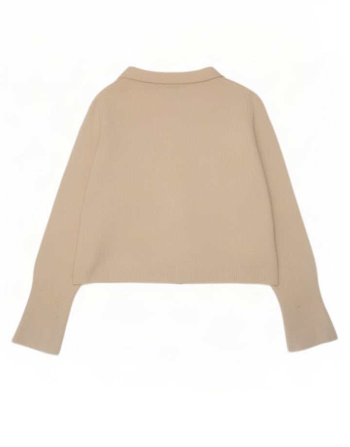 Pulover cardigan supradimensionat pentru femei Zara UK 10 Lână albă mică