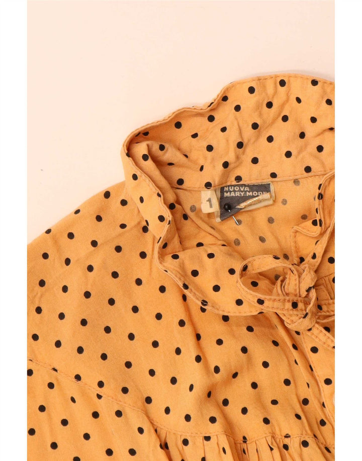 Rochie maxi vintage pentru femei UK 12 Medium Yellow Spotted