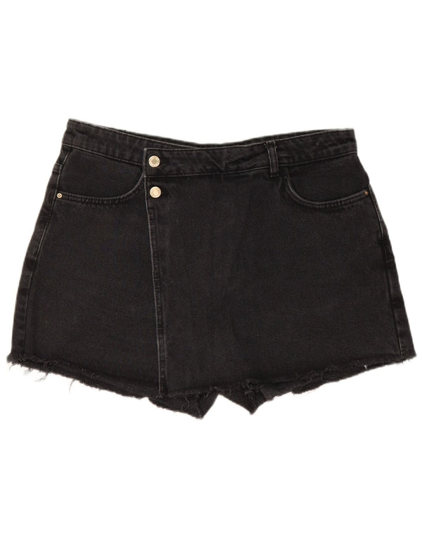 Pantaloni scurți din denim cu talie înaltă Zara XL W32 negru