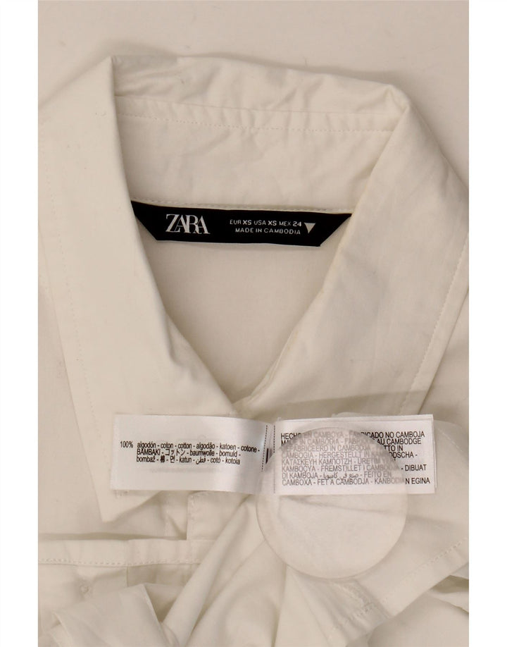 Cămașă supradimensionată pentru femei ZARA UK 6 XS Bumbac alb