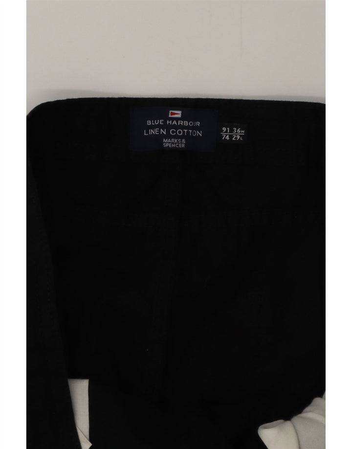 MARKS & SPENCER Pantaloni casual drepti pentru bărbați Blue Harbour W36 L29 negri
