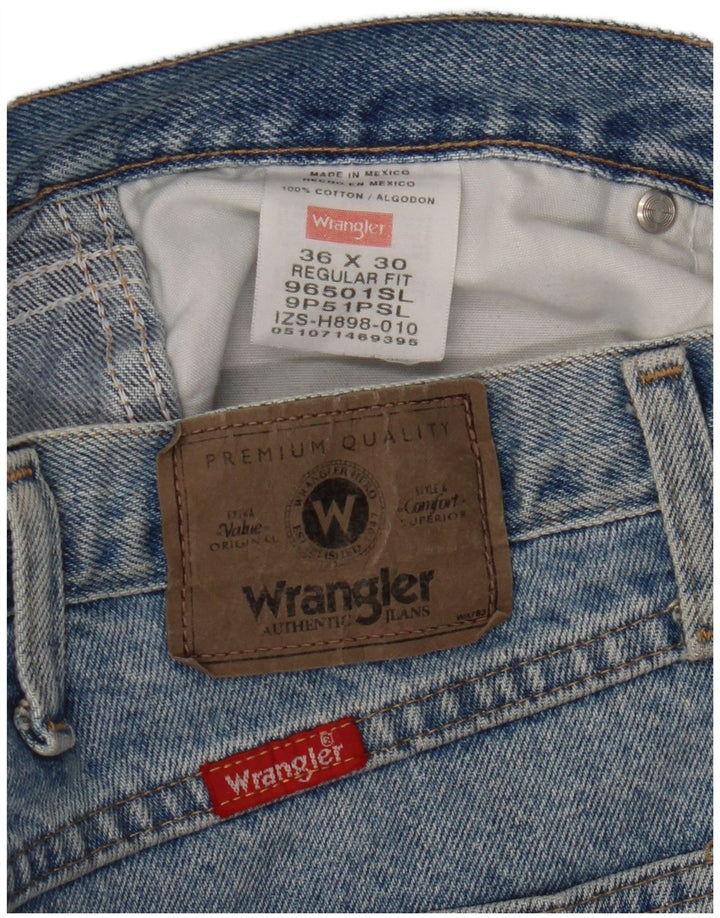Blugi drepti pentru bărbați Wrangler W36 L30 Bumbac albastru