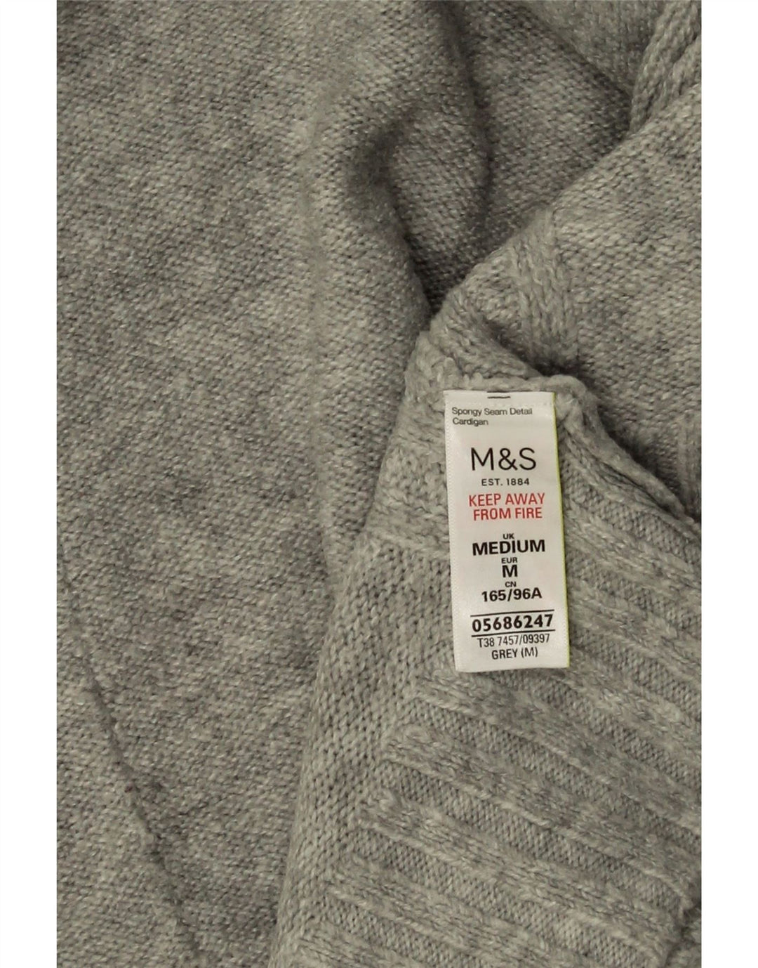 Pulover cardigan cu paragate pentru femei Marks & Spencer UK 14 gri mediu