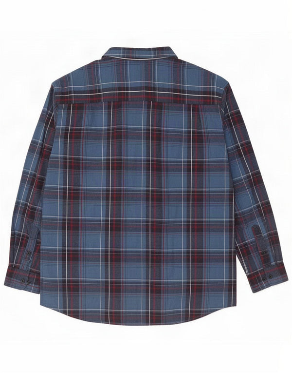 Atlas For Men Cămașă de flanel pentru bărbați 4XL Blue Check Bumbac