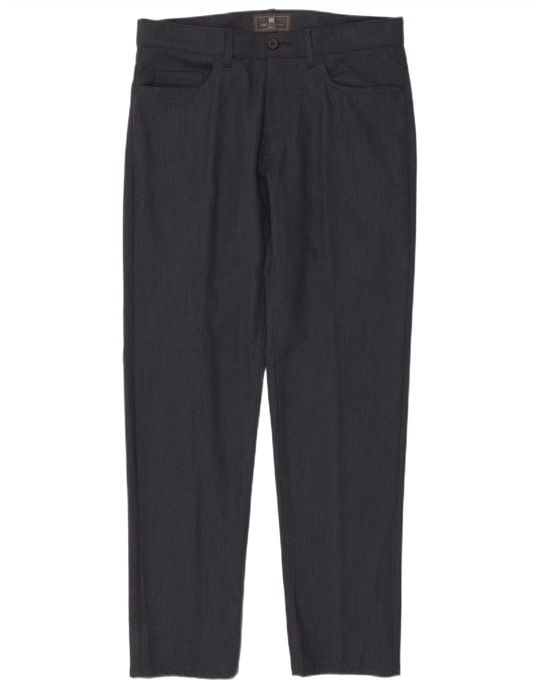 Pantaloni de costum drepți pentru bărbați Marks & Spencer L34 L33 Poliester bleumarin
