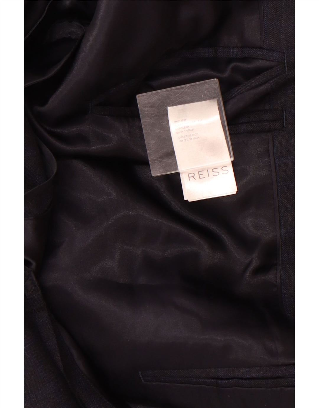 Jachetă pentru bărbați Reiss cu 1 nasture UK 42 XL Lână cu carouri bleumarin