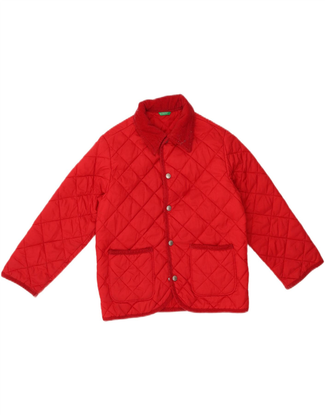 BENETTON Boys Quilted Jacket 5-6 Years Red Polyamide
