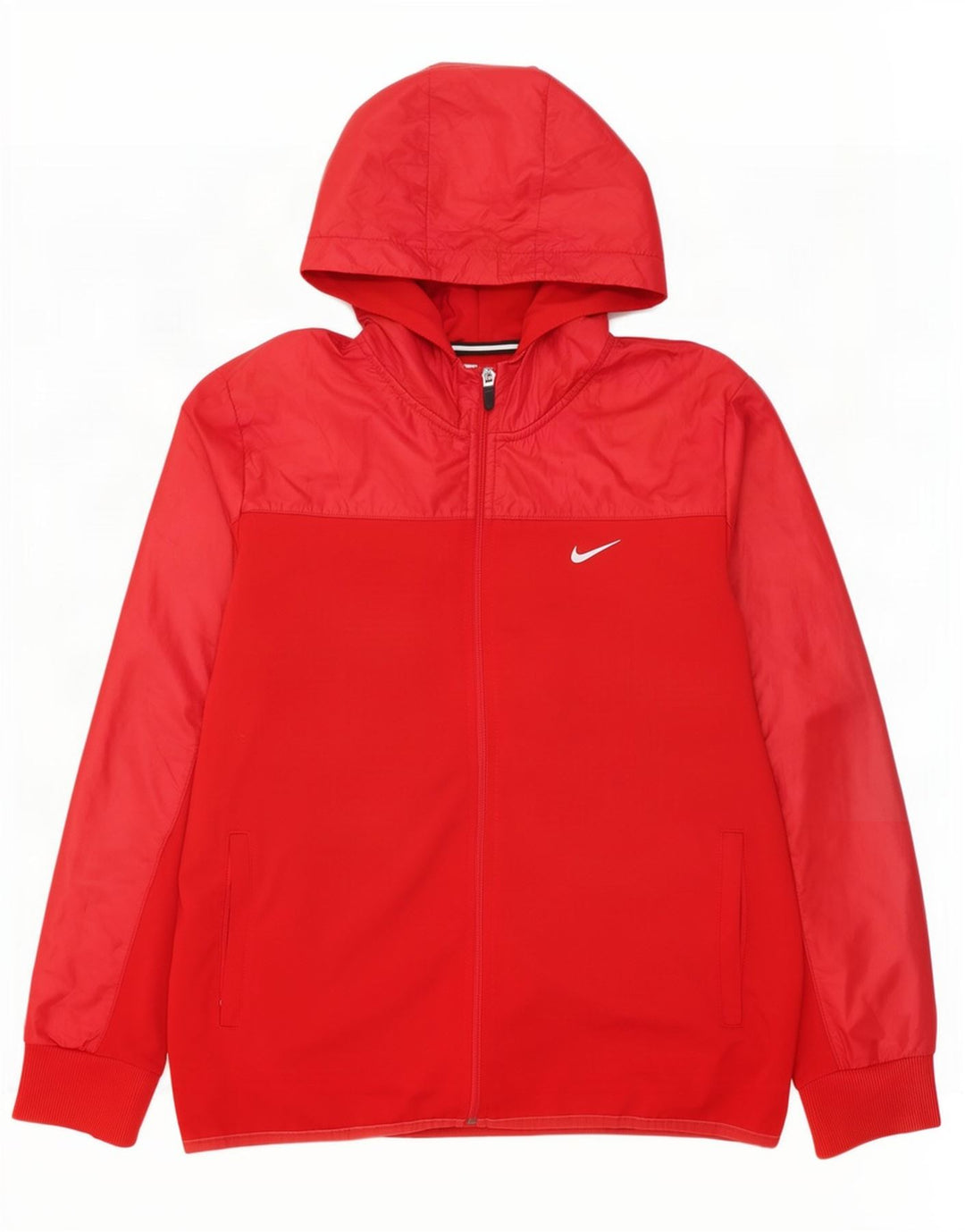 Jachetă de trening cu glugă Nike Dri Fit pentru bărbați, poliester roșu mediu