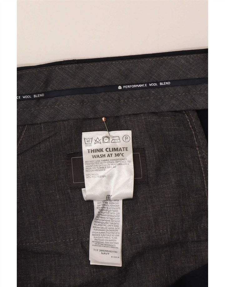 Marks & Spencer Pantaloni de costum croit pentru bărbați L44 L31 Lână bleumarin