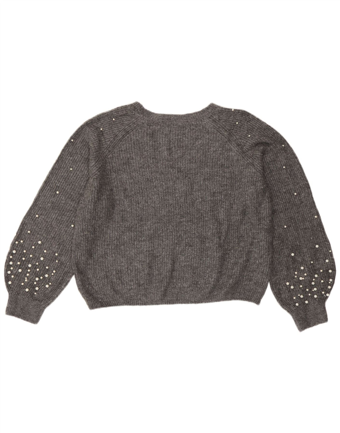 Pulover pentru femei Marks & Spencer cu gât de barcă UK 14 Medium Gri Pete