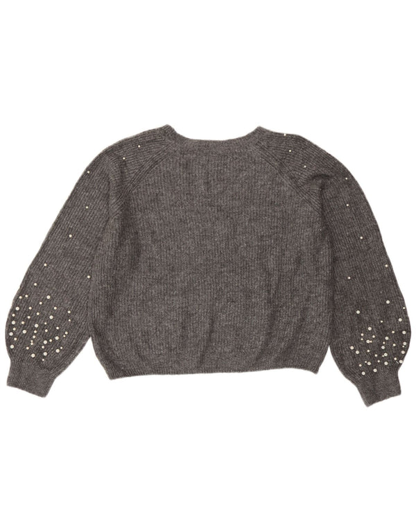 Pulover pentru femei Marks & Spencer cu gât de barcă UK 14 Medium Gri Pete