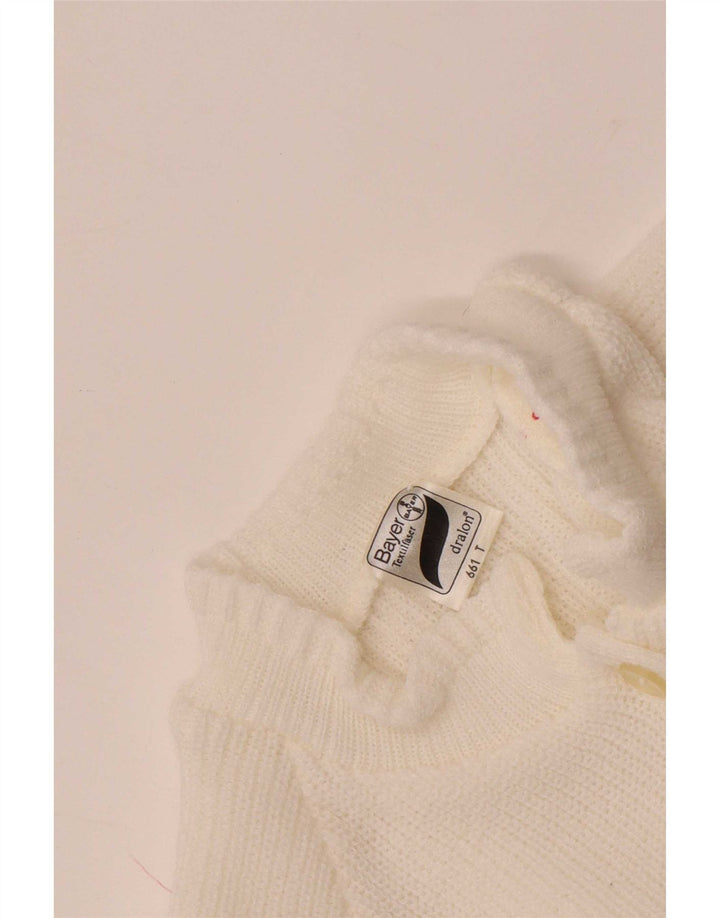 Pulover Bayer pentru femei Crop Cardigan UK 8 Small White Poliacrilic
