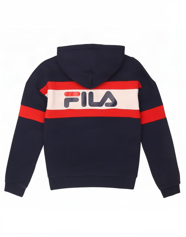 Pulover pentru femei Fila Graphic Oversized Hoodie UK 6 XS Bleumarin Colorblock
