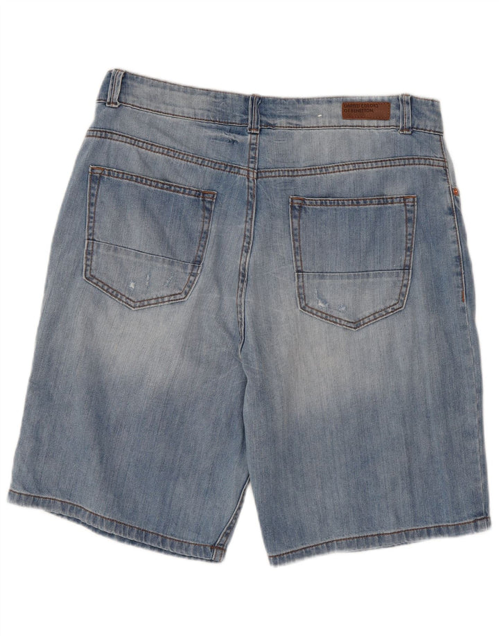 Pantaloni scurți din denim pentru bărbați BENETTON W32 Medium Blue