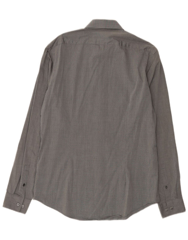 Cămașă Calvin Klein pentru bărbați, mărimea 39 15 1/2, bumbac cu pete, gri mediu