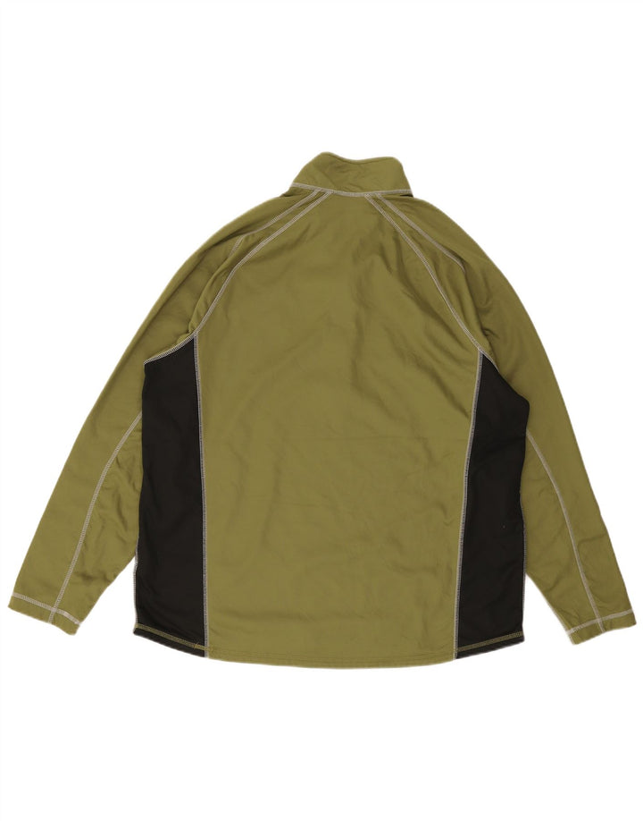Trening pentru bărbați Eddie Bauer, cu fermoar, cu gât, cu pulover, XL, verde, colorblock