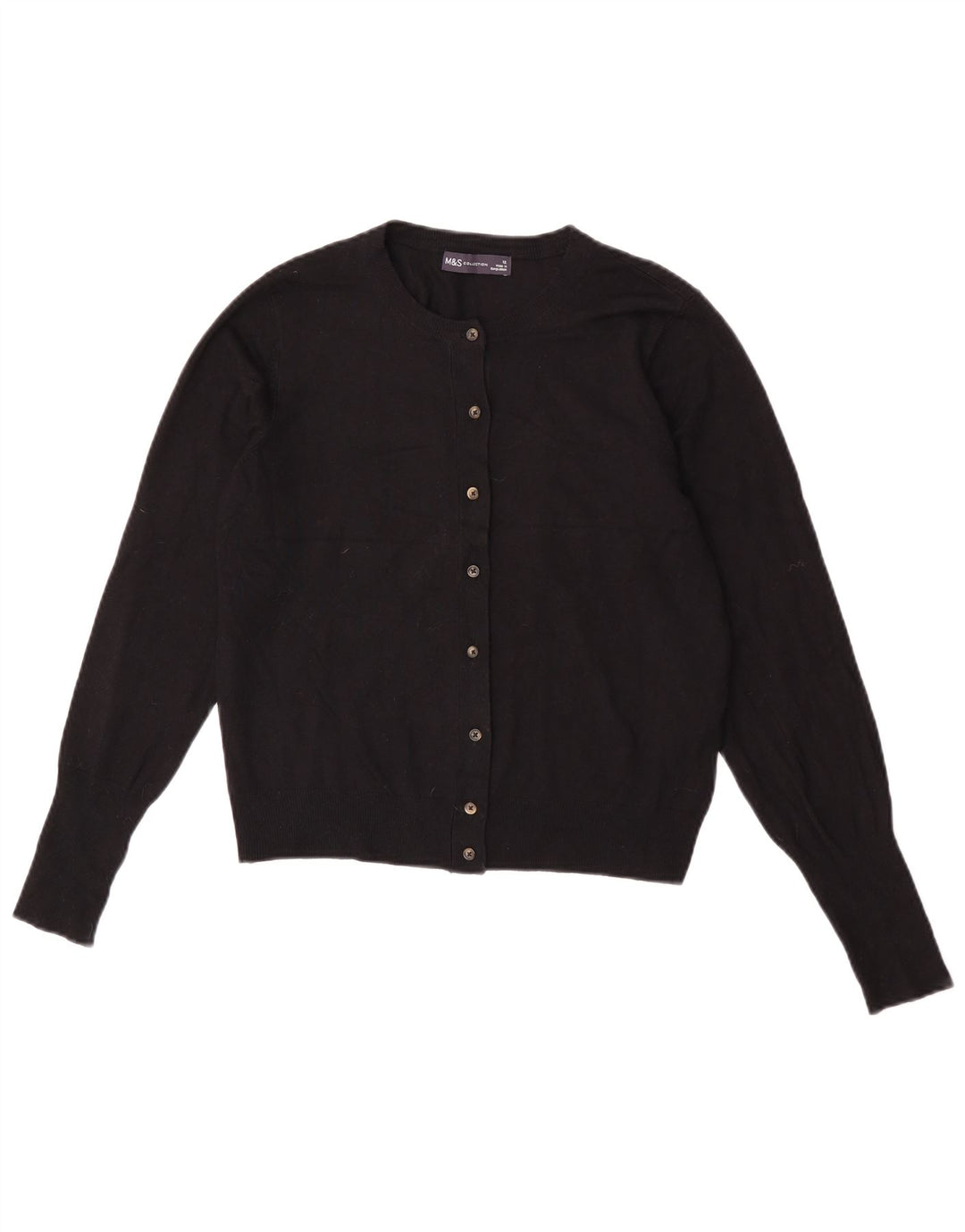 Marks & Spencer Pulover Crop Cardigan pentru femei UK 12 Medium Black Viscose