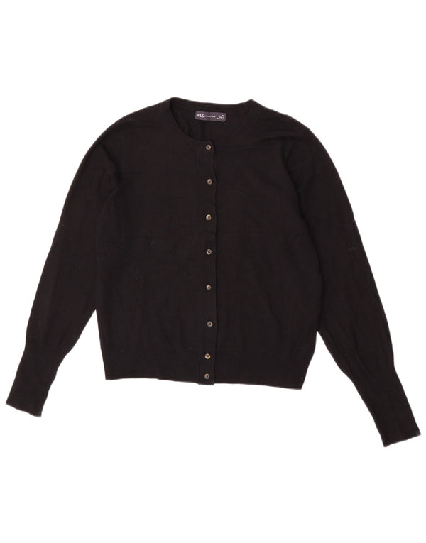 Marks & Spencer Pulover Crop Cardigan pentru femei UK 12 Medium Black Viscose