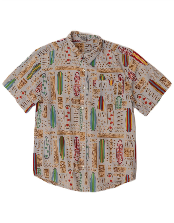 Cămașă cu model abstract băieți Old Navy 14-15 ani XL albastru hawaian