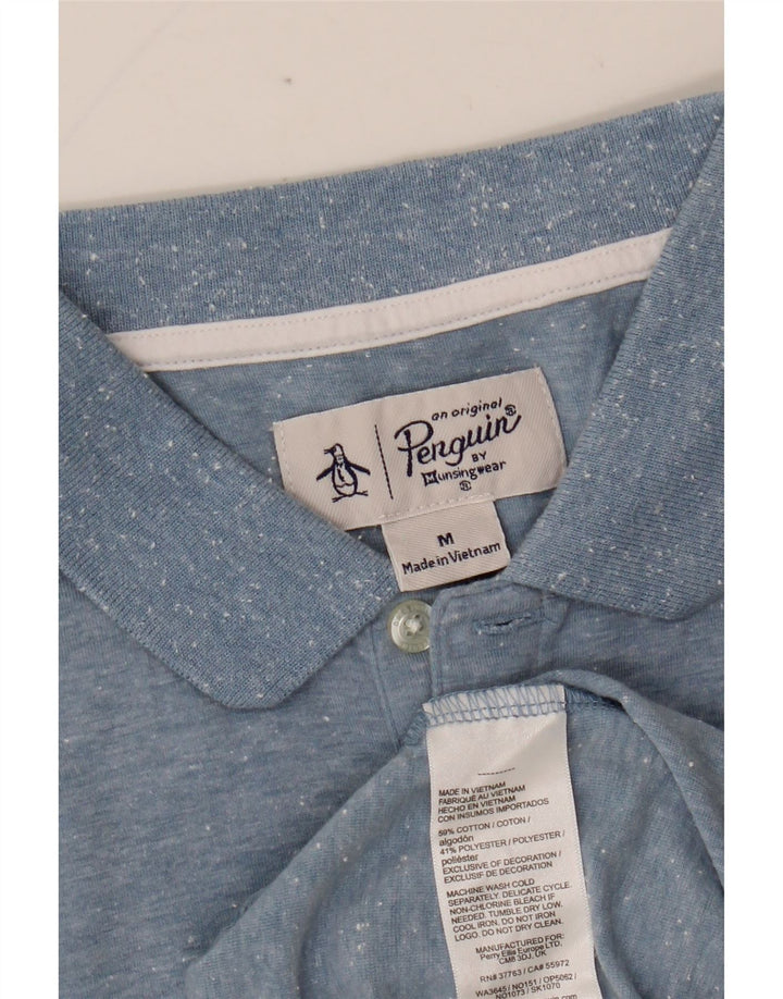 Tricou polo pentru bărbați PENGUIN, bumbac cu pete albastru mediu