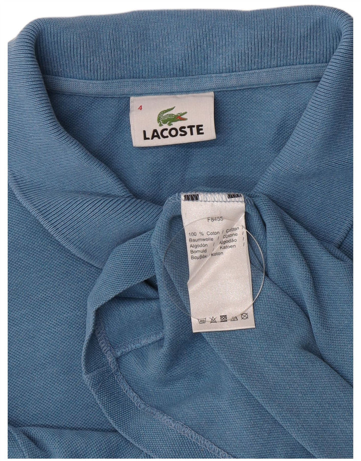 Tricou polo Lacoste pentru bărbați, mărimea 4, bumbac albastru mediu