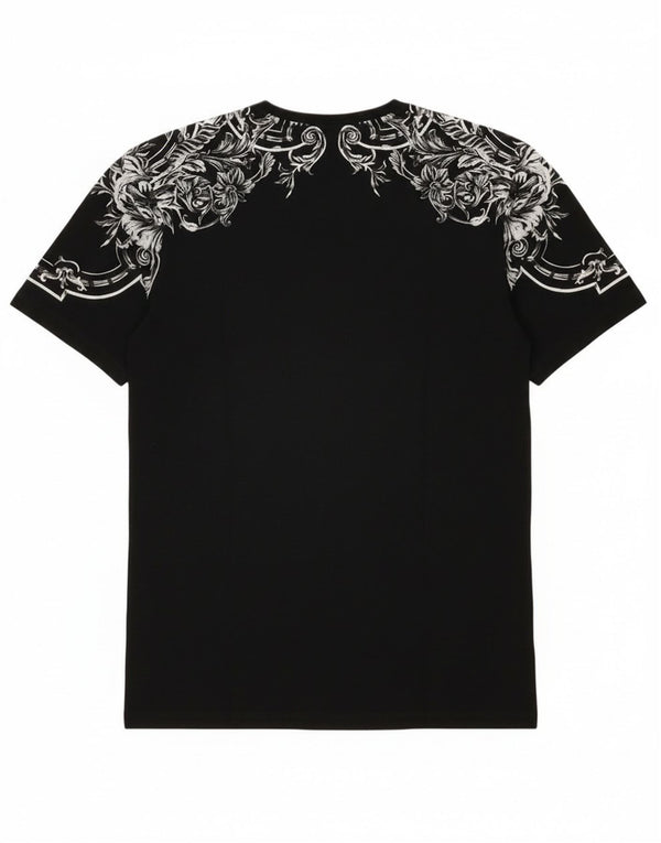 Tricou grafic pentru bărbați Zara Top mare, negru, floral
