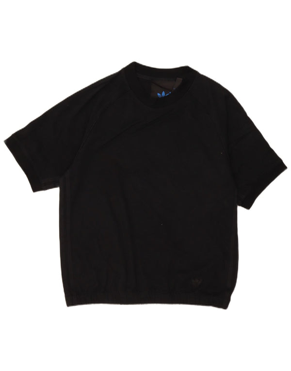 Hanorac pentru bărbați Adidas cu mânecă scurtă Jumper mic, negru, bumbac