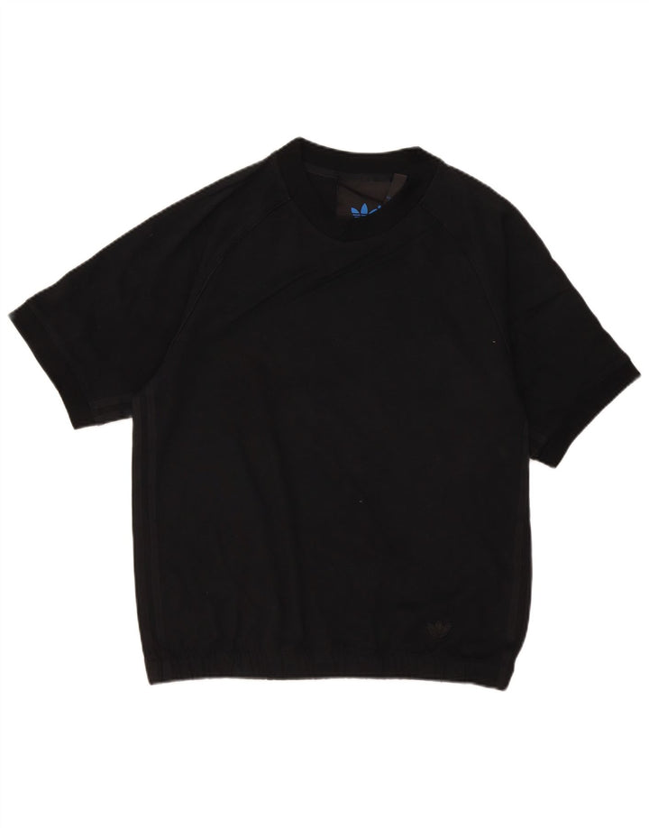 Hanorac pentru bărbați Adidas cu mânecă scurtă Jumper mic, negru, bumbac