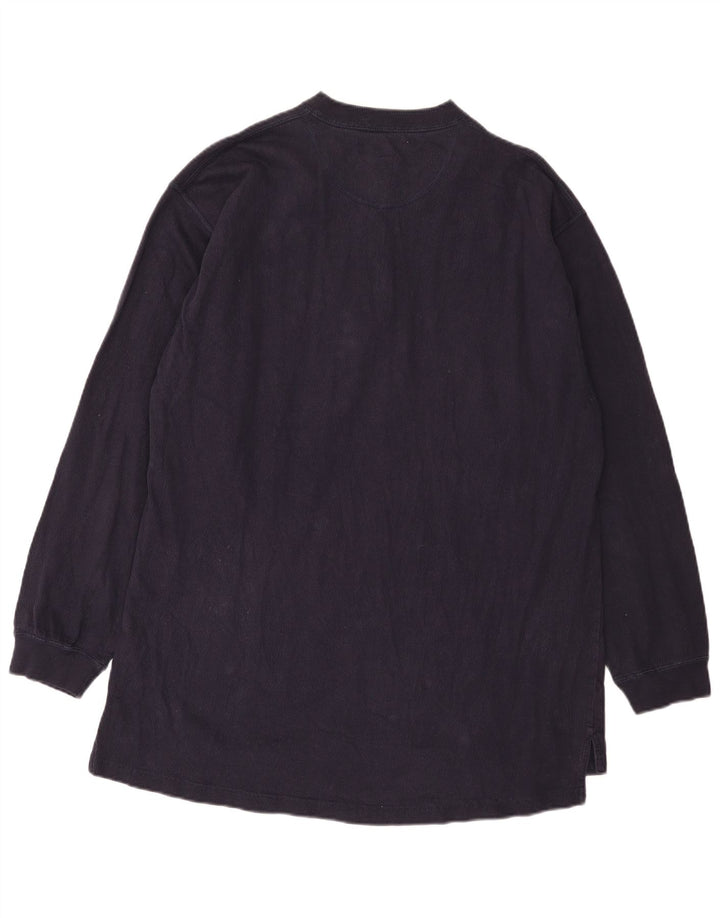 Top pentru bărbați Chaps cu mânecă lungă 2XL din bumbac bleumarin