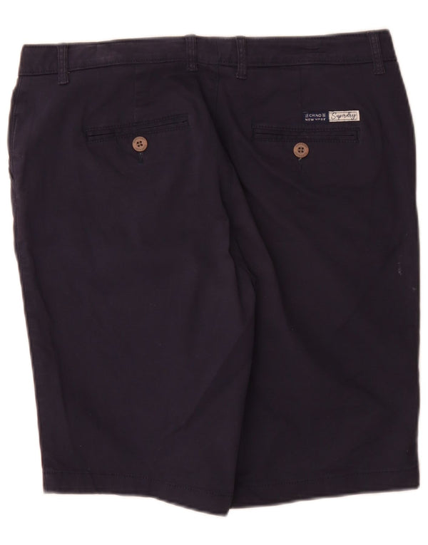 Pantaloni scurti Chino Regular Superdry pentru femei UK 12 Medium W32 Bumbac bleumarin