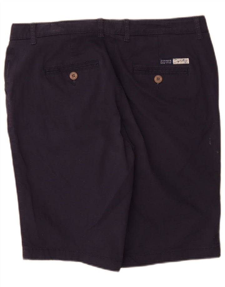 Pantaloni scurti Chino Regular Superdry pentru femei UK 12 Medium W32 Bumbac bleumarin