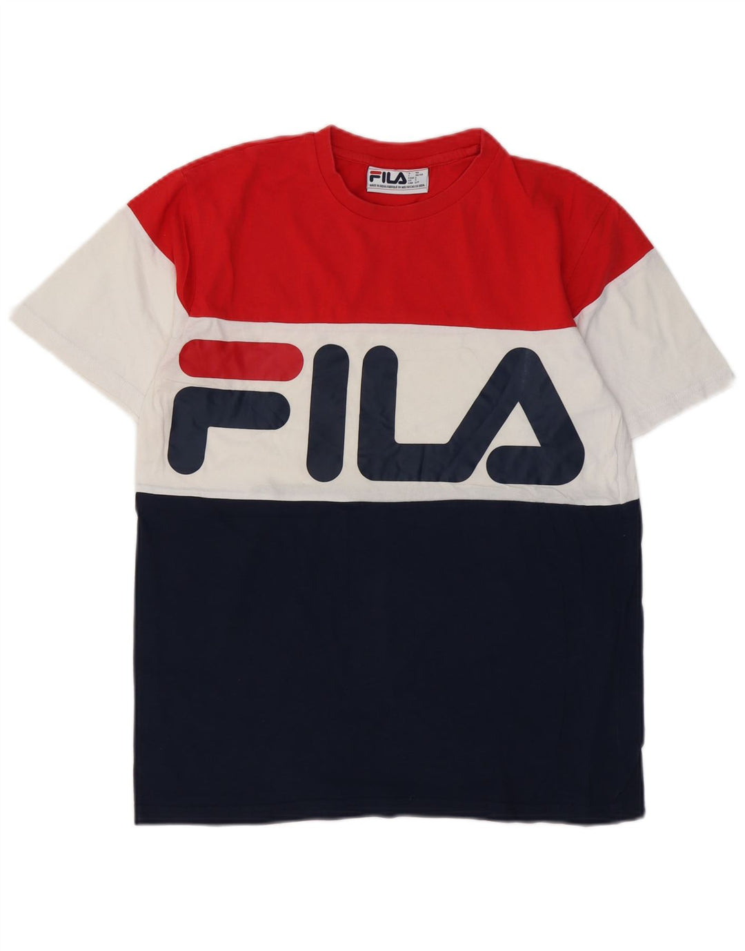 Tricou cu grafică pentru bărbați FILA Top mic, multicolor, din bumbac color bloc