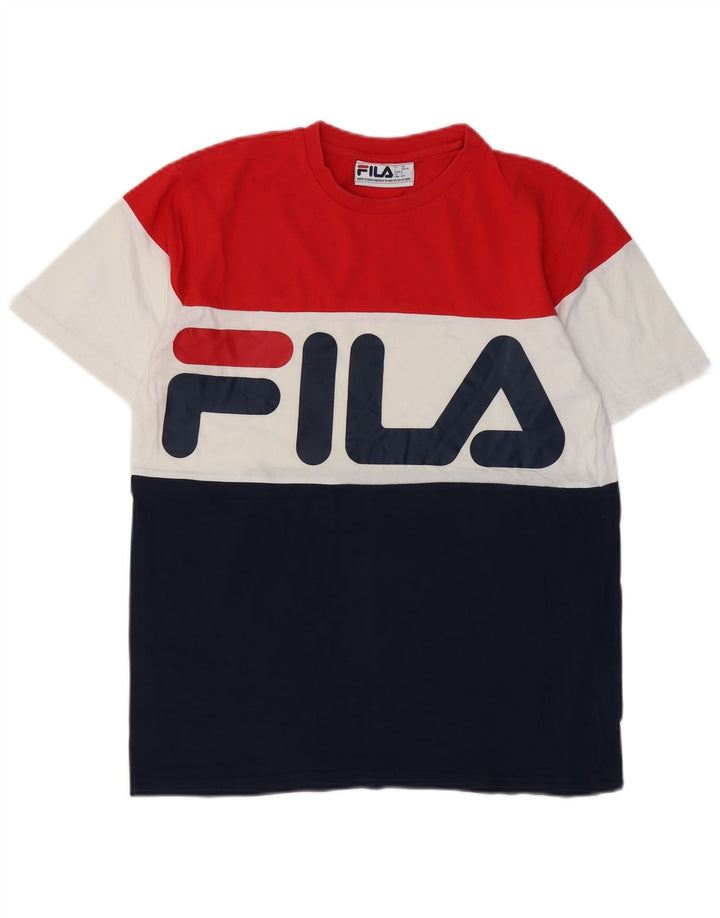 Tricou cu grafică pentru bărbați FILA Top mic, multicolor, din bumbac color bloc