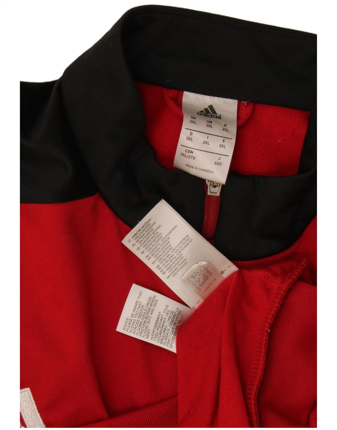 Jachetă de trening pentru bărbați Adidas, 2XL, roșu, poliester color bloc