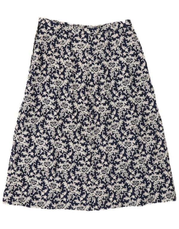 Vintage Womens A-Line Fusta Medium W28 Blue Floral