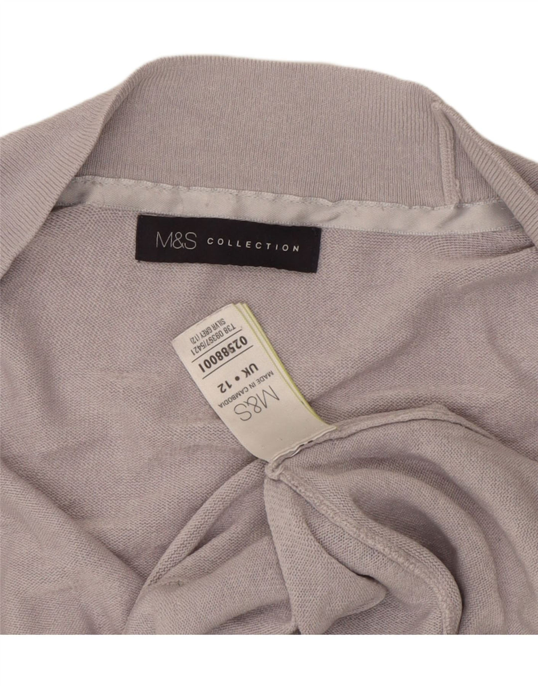 Pulover cardigan deschis pentru femei Marks & Spencer UK 12 Medium Gri Acrilic