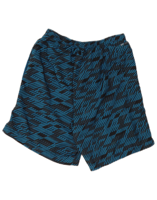 Pantaloni scurți sport Nike Dri Fit pentru bărbați, poliester geometric, albastru mediu