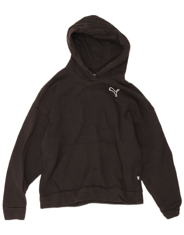 Puma Womens Hoodie Jumper UK 14 Medium Black Cotton