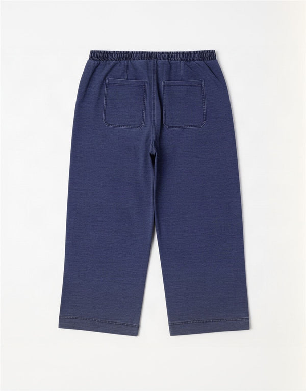 Pantaloni chino pentru femei Marks & Spencer cu picioare largi UK 18 XL W36 L28 albastru bumbac