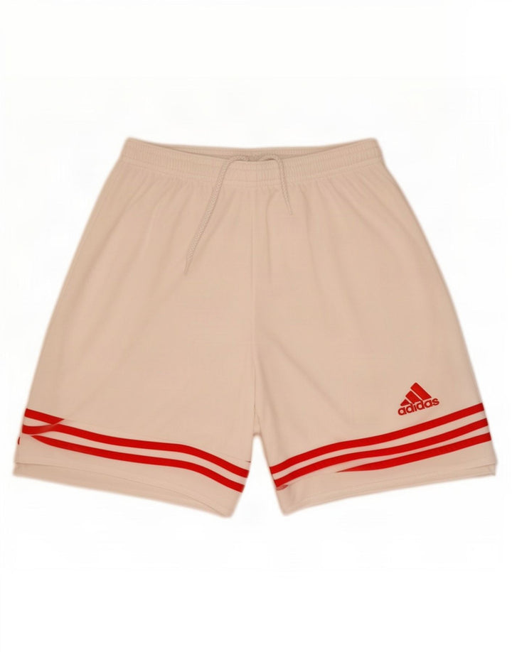 Pantaloni scurți sport pentru bărbați Adidas Climalite, poliester alb mediu