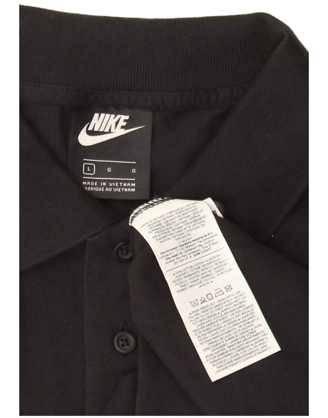 Tricou polo Nike pentru bărbați, mare, negru, bumbac