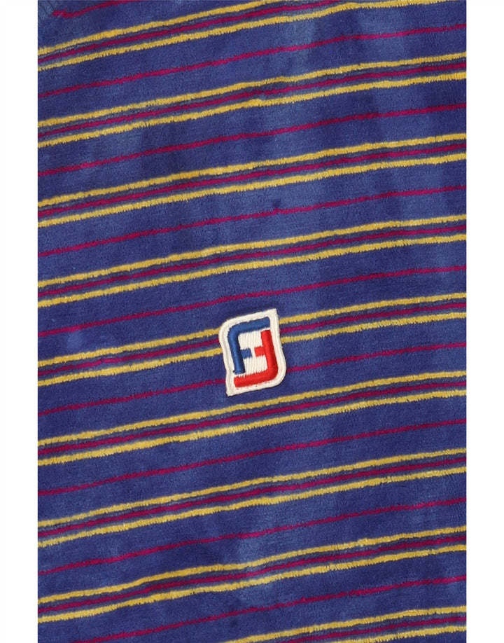 Hanorac vintage pentru bărbați din velur Jumper mic albastru cu dungi