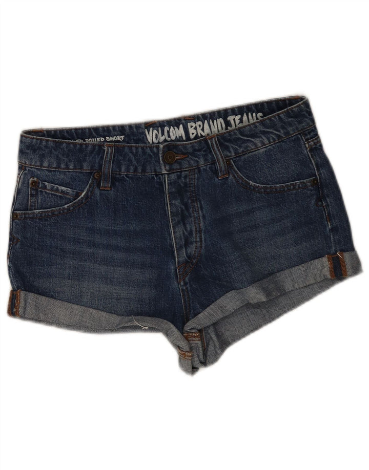 Pantaloni scurți din denim pentru femei Volcom W28, bumbac albastru mediu