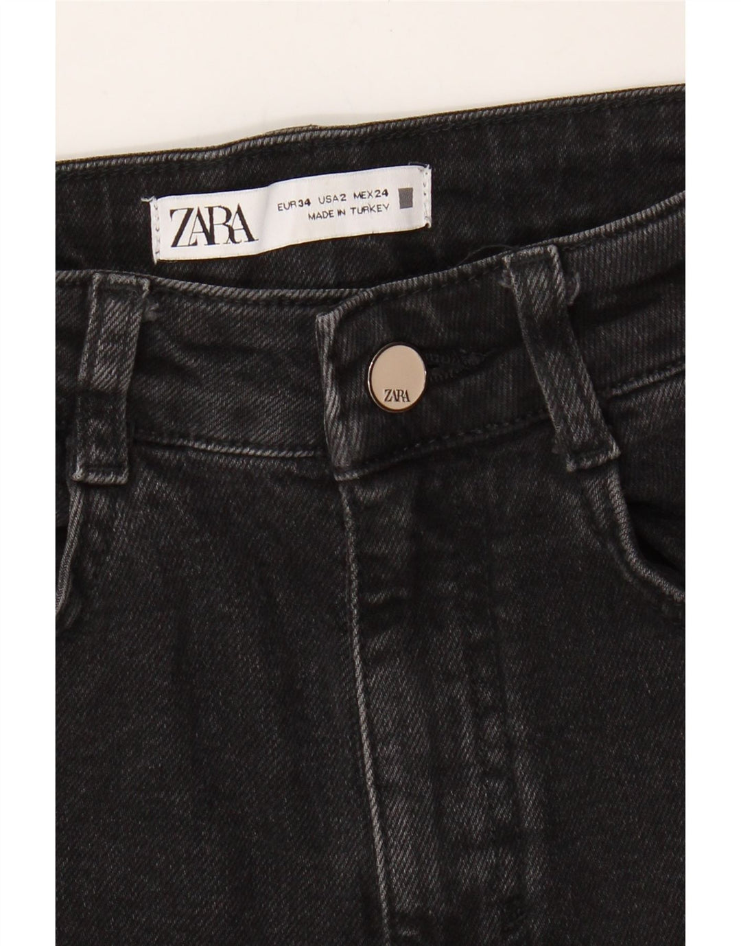 ZARA Womens Straight Jeans EU 34 2XS W24 L25 Grey Vintage Zara and Second-Hand Zara from Messina Hembry 