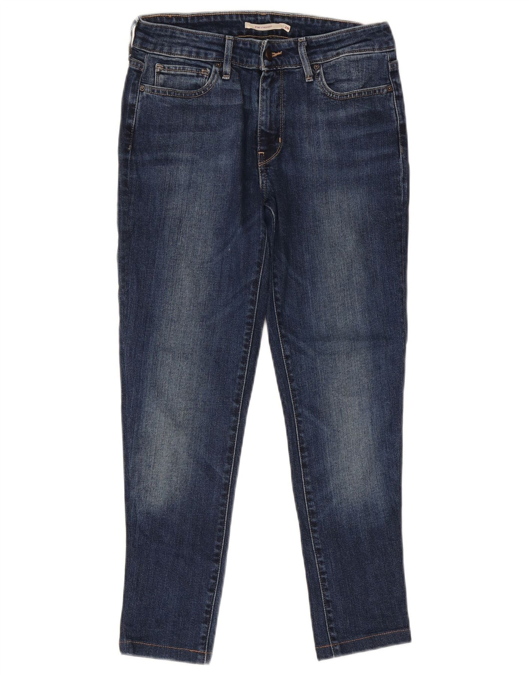 Blugi drepti pentru femei Levi's 714 W28 L26 bumbac bleumarin